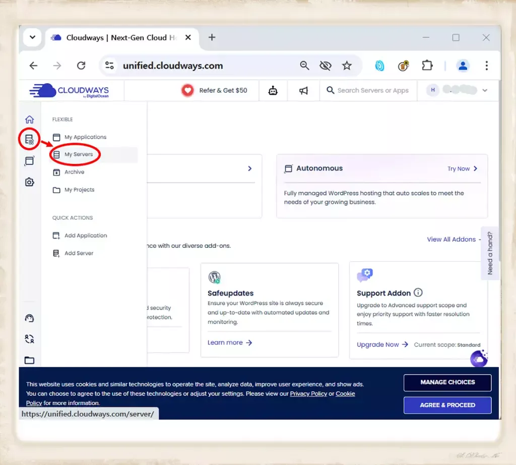 클라우드웨이즈 서버 이름 변경_서버진입