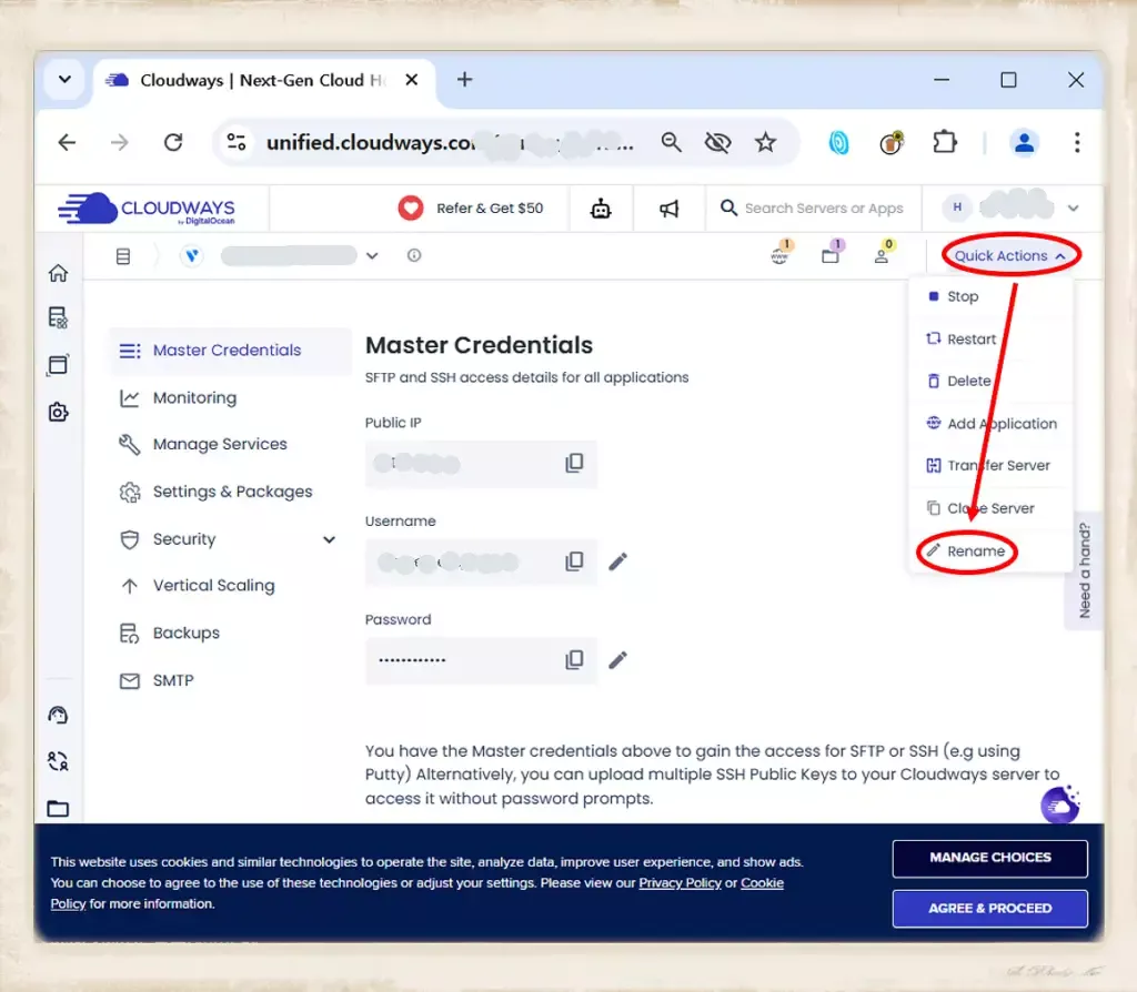 클라우드웨이즈 서버 이름 변경_서버quick_Rename